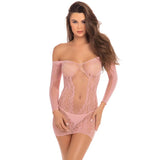 Demure Long Sleeve Mini Dress Erotic Dresses