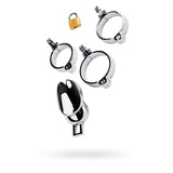Silver Metal Chastity Cage Adjustable  & Ball Toys