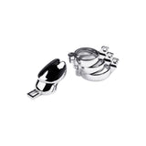 Silver Metal Chastity Cage Adjustable  & Ball Toys