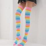 Pastel Rainbow Thigh Highs Socks