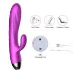 Purple Rabbit Vibrator 10 Modes Waterproof Usb Rechargeable Sex Toy