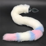 Stainless Steel Anal Plug With 80Cm Long Fur Tail Bdsm Pet Play Fox Kitten