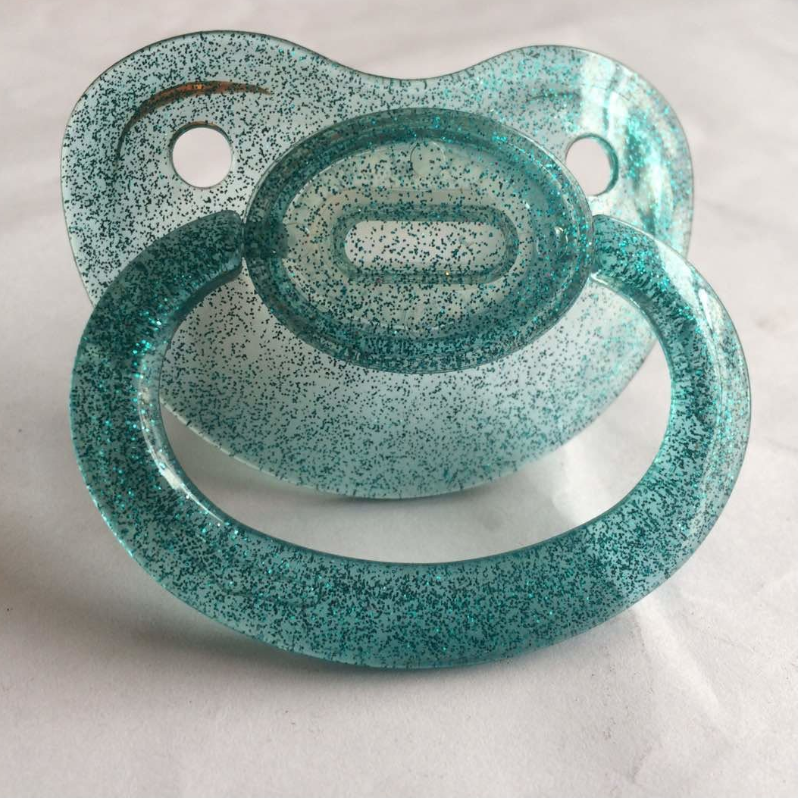 Teal Glitter Adult Pacifier Ddlg Abdl Littles Play House Of Dasein