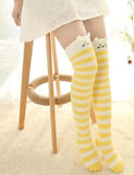Yellow Cat Thigh Highs Socks