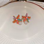 Earrings Veile Studios Title
Cute Colourful Starfish Pearl Simple For Casual And Formal Use