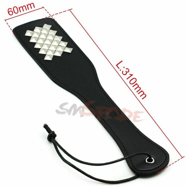 Faux Leather Paddle With Studs  Impact Play Toys Couples Spanking Fetish Paddles
