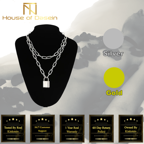 Chain Padlock Necklace  Symbolic Jewellery Gift For Submissive  Jewellery