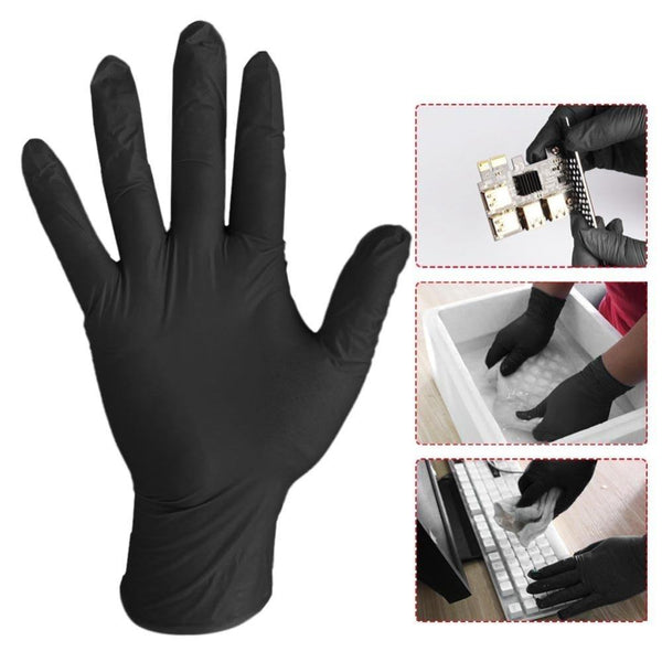 Spanking Gloves Black Nitrile Latex 10 Pack Fetish  Sensation Play
