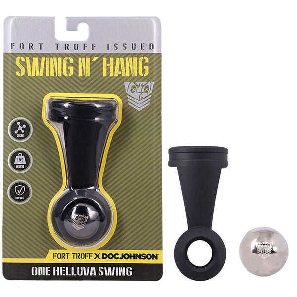 Fort Troff Swing N' Hang Black Weighted Ball Tugger  & Ball Toys