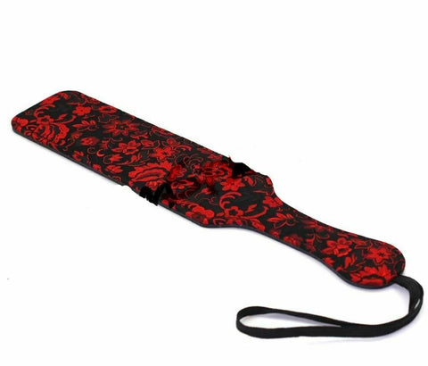 Red Black Floral Bondage Spanking Paddle Bdsm Impact Play Toy