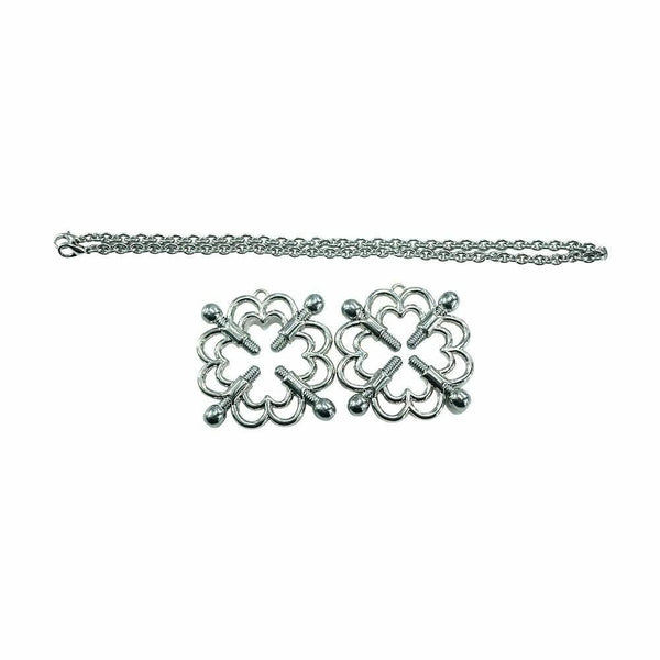 Stainless Steel Clover Nipple Clamps Torture Play   Restraints Nipple & Clitoral Toys