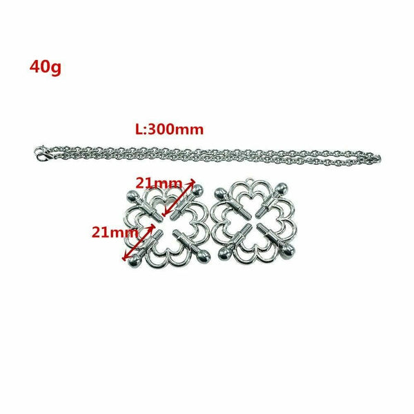 Stainless Steel Clover Nipple Clamps Torture Play   Restraints Nipple & Clitoral Toys