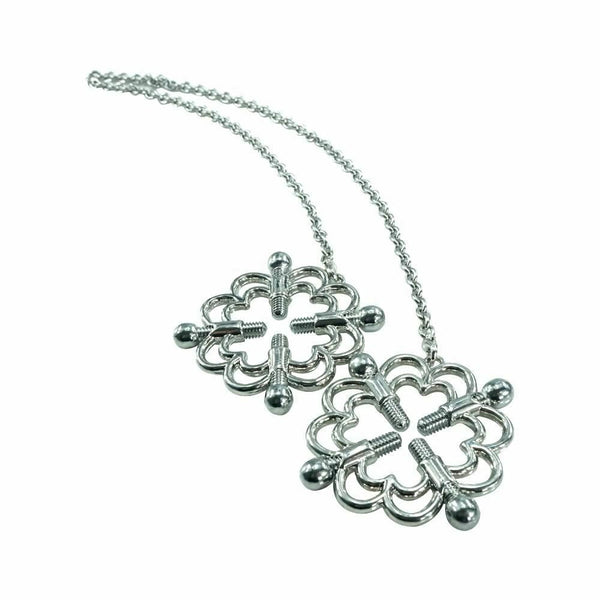 Stainless Steel Clover Nipple Clamps Torture Play   Restraints Nipple & Clitoral Toys