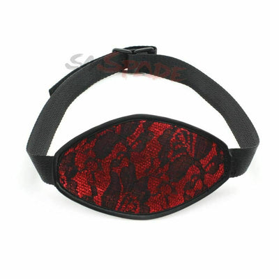 Red Black Lace Mask Silicone Ball Gag Mouth  Restraints Kink  Fetish Gags
