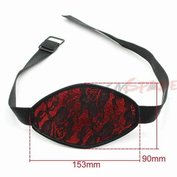 Red Black Lace Mask Silicone Ball Gag Mouth  Restraints Kink  Fetish Gags