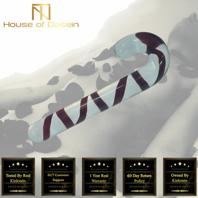 Huge Pyrex Glass Dildo Christmas Candy Cane Anal Plug Dong Glass Dildos