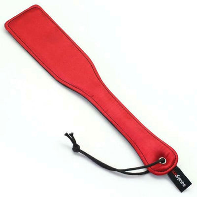 Double Sided Paddle Impact Toy Red Black Satin Leather  Paddles