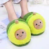 Cute Cartoon Avocado Plush Slippers