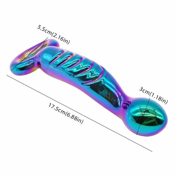 17.5Cm Waterproof Mermaid Glass Butt Plug Anal Dildo Sex Toy Realistic Dildos