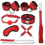 8 / Pcs Bdsm Bondage Set Fetish Kit Collar Gag Cuffs Leash Flogger Hogtie