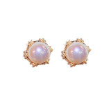 Earrings Veile Studios Small And Exquisite Retro Macbeth Pearl Zircon Made From Copper