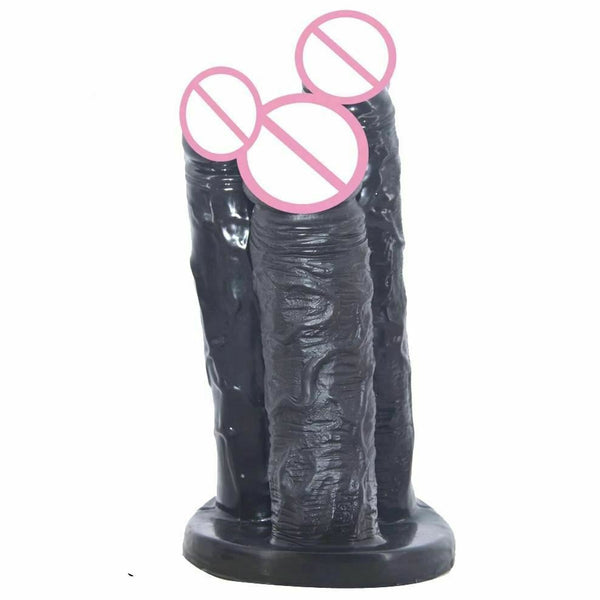 Big Black Three Dildo Dong Triple Penetration Realistic  Unique Realistic Dildos