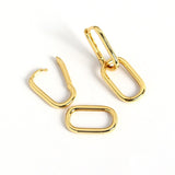 Veile Studios S925 Sterling Silver Geometric Square Paperclip Convertible Link Hoop Earrings