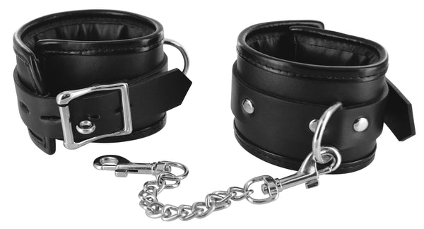 Locking Padded Wrist Cuffs With Chain Cuffs & Shackles