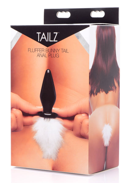 White Fluffer Bunny Tail Glass Anal Plug Butt Plug Tails