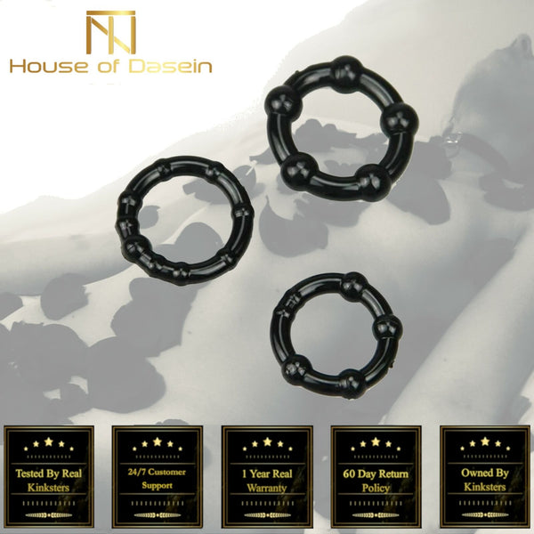 Black Silicone Stretchy  Enhancer Men Couples  Rings