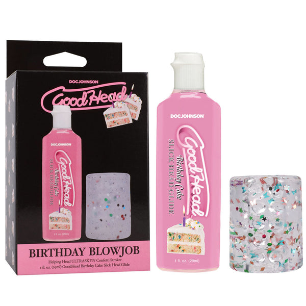 Goodhead Birthday Blowjob Kit Cake Glide With Helping Head Stroker Lubricants