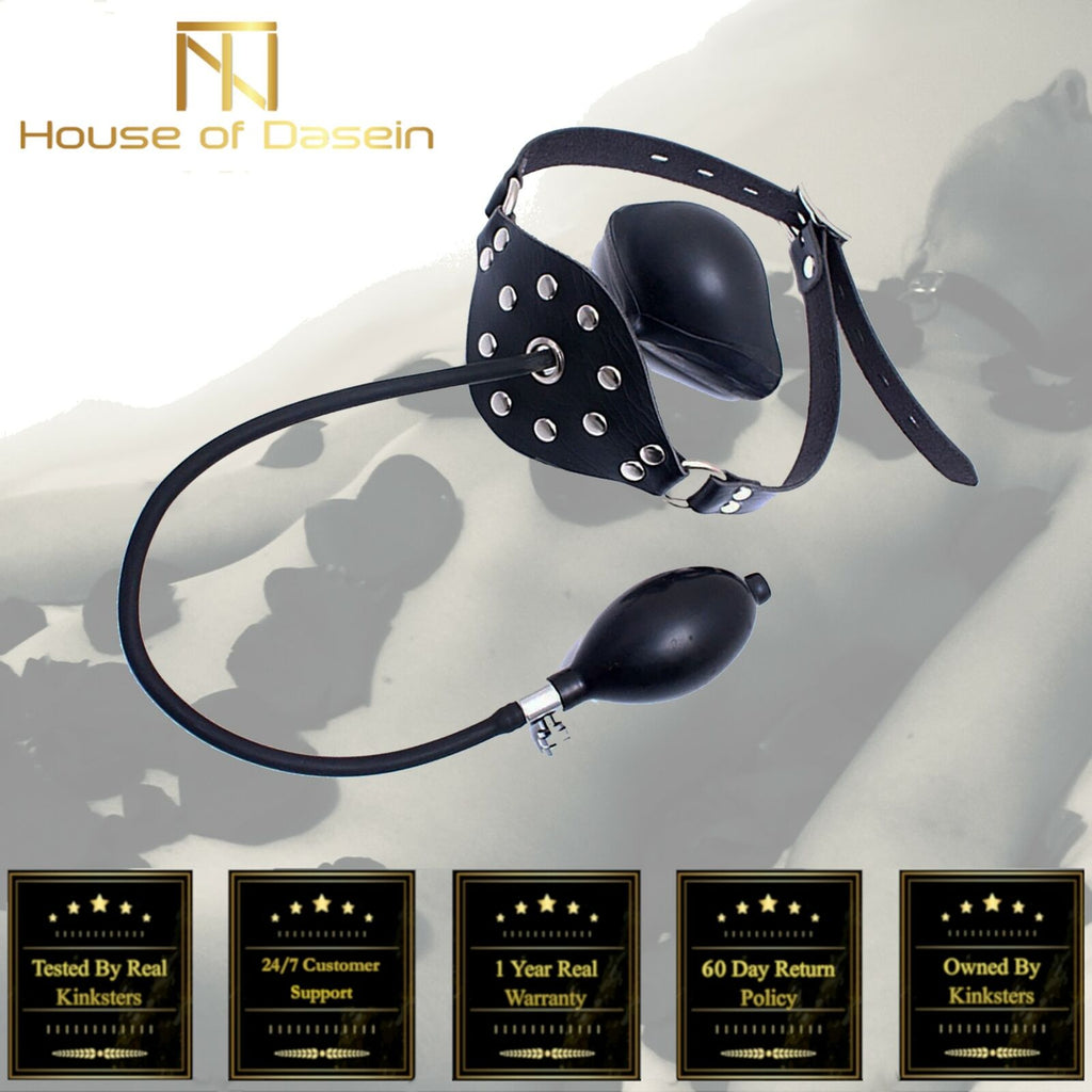 Black Inflatable Gag Face Muzzle Dildo Balloon Bondage Kink Bdsm Fetis –  House of Dasein