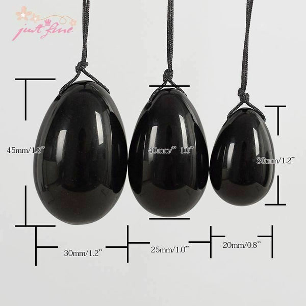 3 / Set Natural Black Obsidian Yoni Egg Kegel Exercise Massage Balls Kegel Exercisers