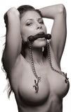 Equine Silicone Bit Gag With Nipple Clamps Gags