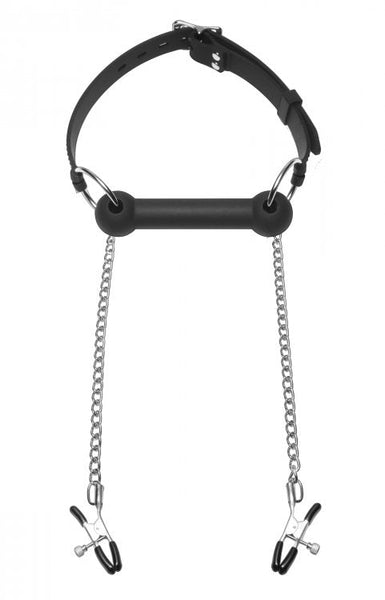 Equine Silicone Bit Gag With Nipple Clamps Gags