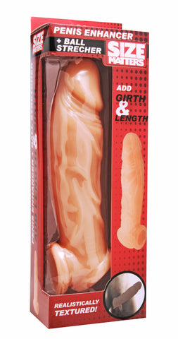 Cock & Ball Toys Realistic Flesh Penis Enhancer And Ball Stretcher