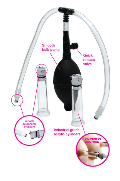 Nipple Pumping System With Dual Cylinders Nipple & Clitoral Toys