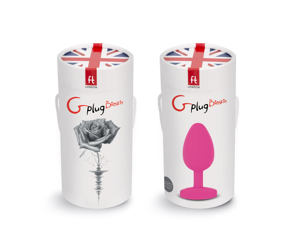 Gplug Large Bioskin Sweet Raspberry Vibrating Butt Plugs