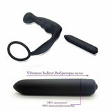 Cock Ring Vibrating Anal Plug Prostate Massager Bullet Vibrator 10 Modes Men