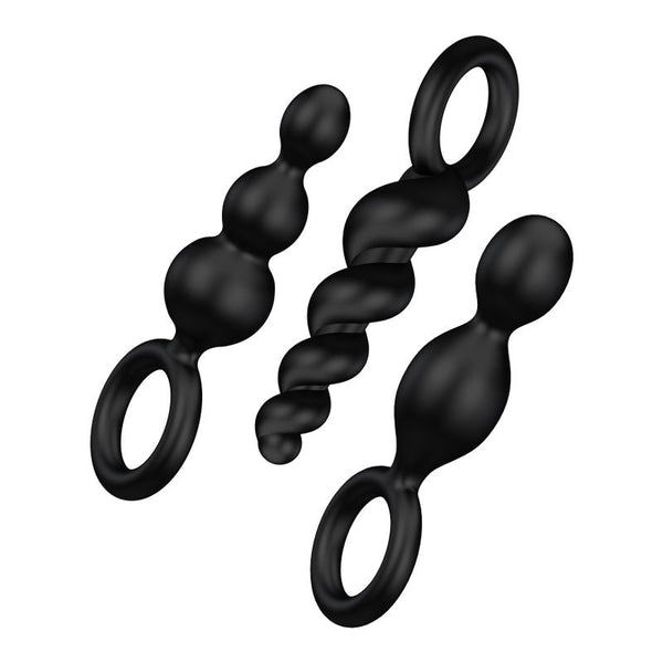 Satisfyer Plugs Booty Call 3 Pc Black Non Vibrating Butt Plugs