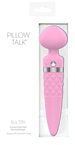 Pillow Talk Sultry Dual Ended Warming Massager Pink Double Ended Dildos