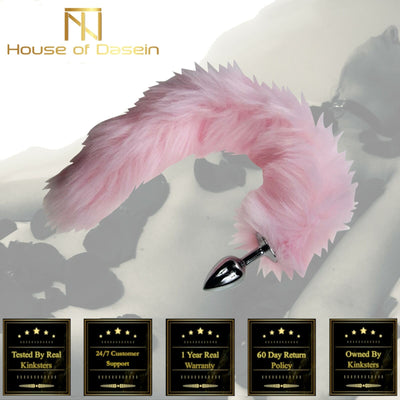 Pink Tail Anal Plug Pet Play Kitten  Kink  Fetish Restraints Non Vibrating Butt Plugs