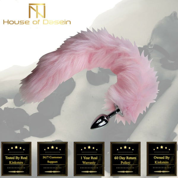 Pink Tail Anal Plug Pet Play Kitten  Kink  Fetish Restraints Non Vibrating Butt Plugs