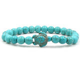 Bracelets Veile Studios Turtle Bracelet With Natural Stone Beads And Sea Charms For Fashion Jewellery