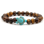 Bracelets Veile Studios Turtle Bracelet With Natural Stone Beads And Sea Charms For Fashion Jewellery