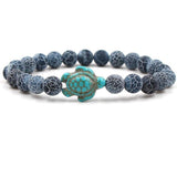 Bracelets Veile Studios Turtle Bracelet With Natural Stone Beads And Sea Charms For Fashion Jewellery