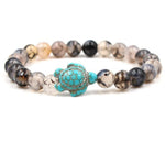 Bracelets Veile Studios Turtle Bracelet With Natural Stone Beads And Sea Charms For Fashion Jewellery
