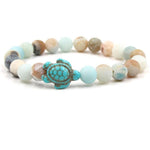 Bracelets Veile Studios Turtle Bracelet With Natural Stone Beads And Sea Charms For Fashion Jewellery
