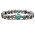 Bracelets Veile Studios Turtle Bracelet With Natural Stone Beads And Sea Charms For Fashion Jewellery