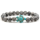 Bracelets Veile Studios Turtle Bracelet With Natural Stone Beads And Sea Charms For Fashion Jewellery